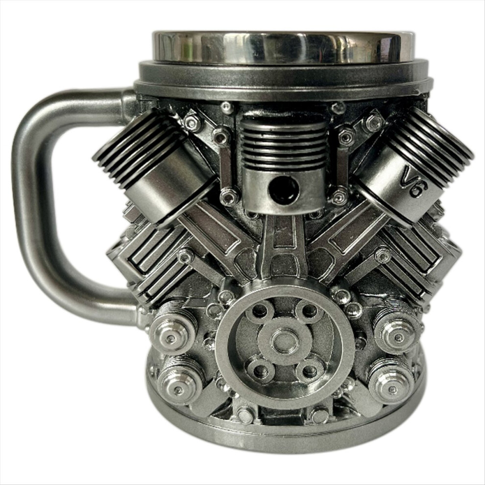 Personalized Engines Stainless Steel Mug, Car Engine Design Coffee Mug for Car Enthusiasts and Fan V6