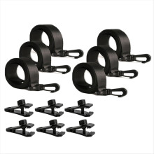 Pool Solar Cover Reel Straps,18 Pcs Including 6 Snap-Lock Solar Cover Clips,6 Pcs 3 Times Denser Nylon Solar Cover Strap