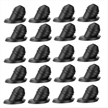 100 stuks 30 graden kabeldoorvoeren van rubber voor kabelrails van 1/8 inch, 5/32 inch en 3/16 inch, metalen kabelrailpalen, doorvoerhulzen.