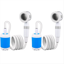2er-Set tragbare Outdoor-Duschsets mit Handbrause, einstellbarem Wasserdruck, ideal zum Wandern, Rucksackreisen, für Strandurlaube