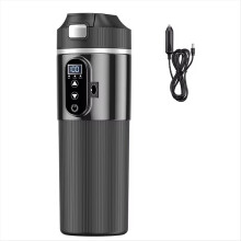 12V/24V elektrische verwarmde autobeker van 500 ml met slimme temperatuurregeling, roestvrijstalen behuizing met touchscreen en isolatie.