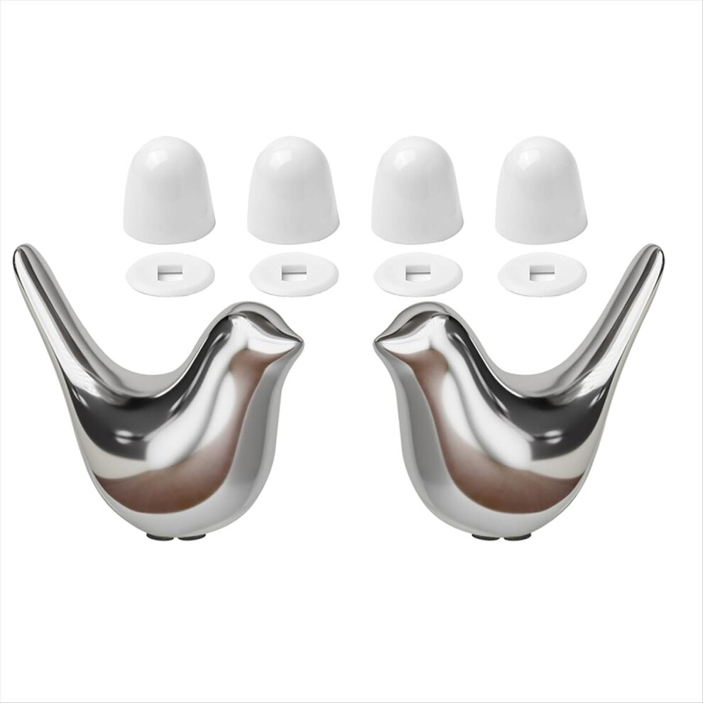 2Set Ceramic Birds Toilet Bolt Covers & 4Packs Universal Toilet Bolt Caps,Cute Decorative Toilet Floor Screw Cover Caps 4853277932972