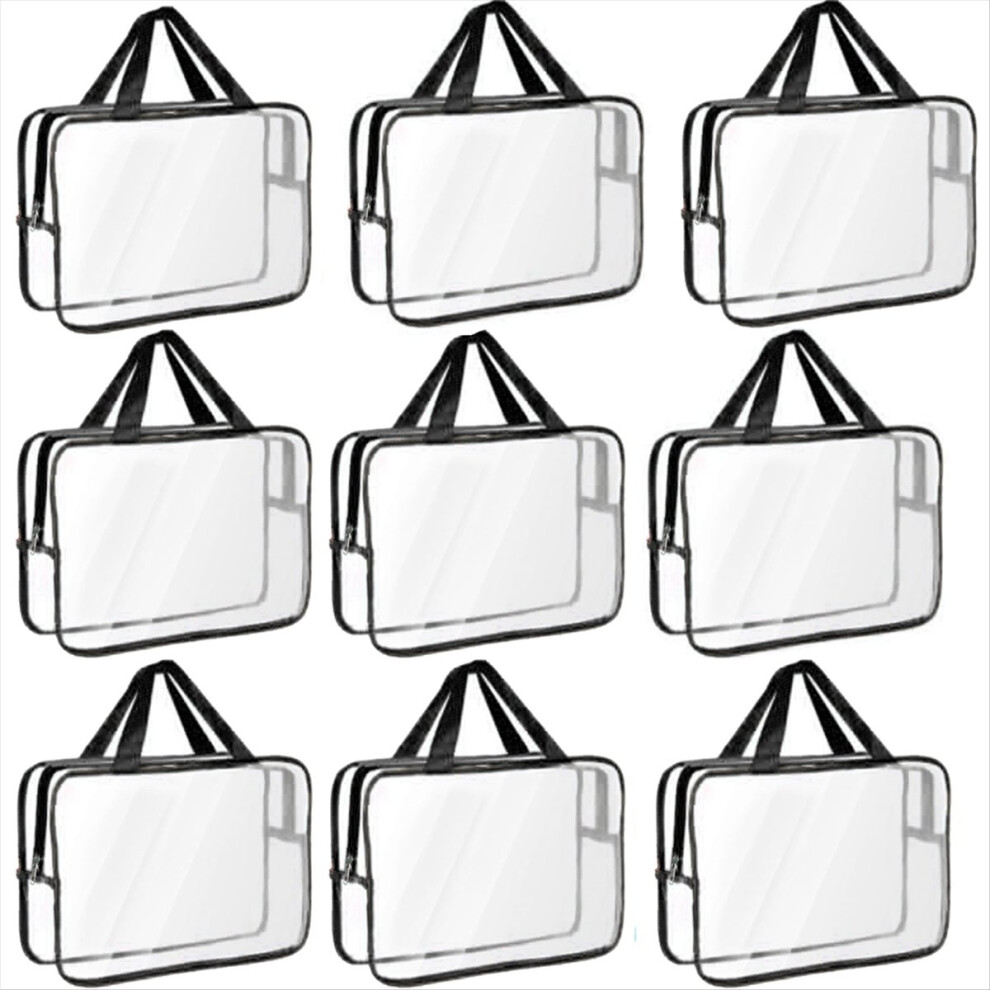 9 Packs Toy Storage Bags With Labels, Large Pvc Reusable Board Game Storage Containers Clear Zipper Pouches 4851810606588