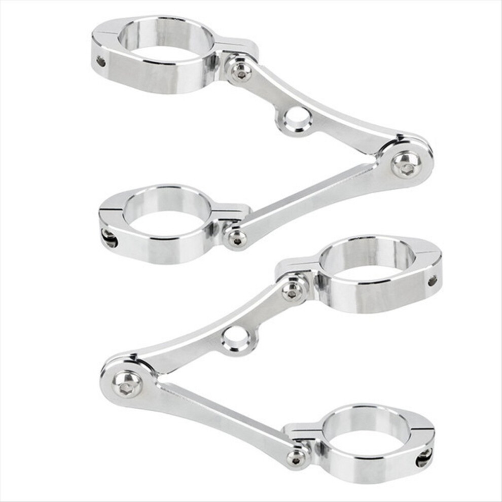 Motorcycle Universal Headlight Bracket Mount Clamp For 39Mm-41Mm Adjustable Headlight Mount Clamp Silver 4851810608537