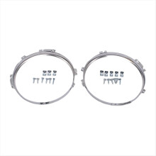 1 paar 7 inch ronde chromen koplampomlijsting voor Defender 1990-2016 90 110 127 1983-1990 koplampframeafdekking