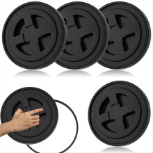 4 Pieces 5 Gallon Bucket Lids, 12inch Leak-Proof Plastic Seal Screw Top Airtight Lids, Reusable Drum & Pail Seal Lid