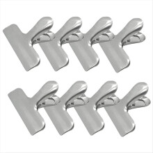 8 stuks roestvrijstalen sluitclips voor het vacuüm bewaren van snacks en andere voedingsmiddelen, handige keukenhulpjes en -accessoires.