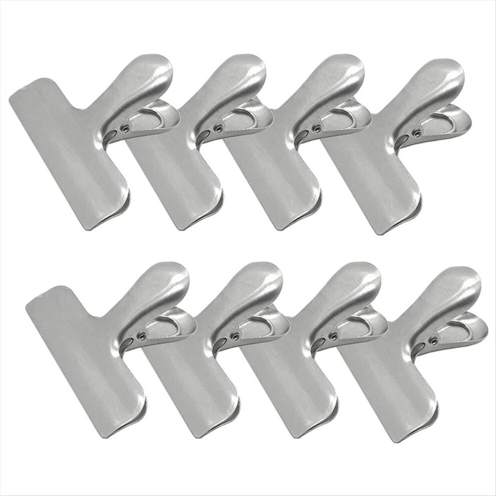 8Pcs Stainless Steel Sealing Clip Food Snack Sealing Pocket Clip Vacuum Fresh-Keeping Clip Kitchen Storage Gadgets Tools 4853277941882