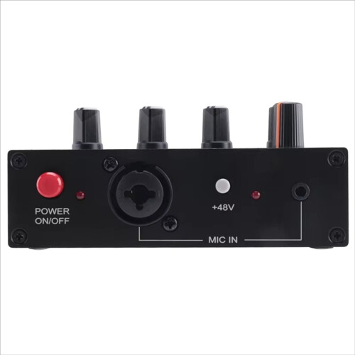 MIC-60 3-Band Equalizer Balanced Mic Preamp Microphone Preamplifier with DC Cable and 6.5mm Cable EU Plug 2