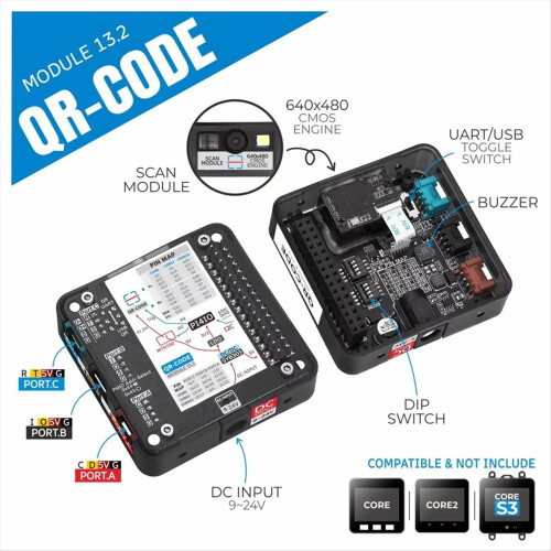 QR-Code Scanner Module 13.2 Barcode QR Code Scanning Module 640x480 CMOS USB or UART Interface 1