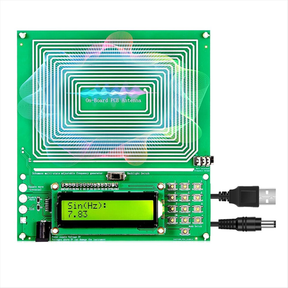 7.83Hz Sleep Aid and Therapeutic Frequency Device Adjustable Resonance Generator (0.01Hz-200KHz) for Stress Relief