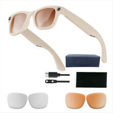 800W Pixel Intelligent Glasses Bluetooth AI HD Video Record Voice Call Translation Glasses Photochromatic Lens Size M