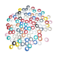100x/Set Metal Eyelets 5mm Inner Diameter Eyelets Mixed Colors