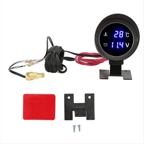 2-in-1-Messgerät mit Wassertemperatursensor für Kfz-Motoren (DC 9-36V)