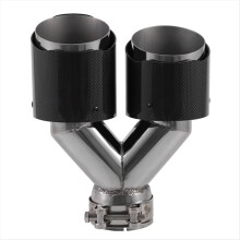 Modifica universale per auto, tubo di scarico, silenziatore, ugello in acciaio inox, punta a Y, tubo di scarico a doppia uscita