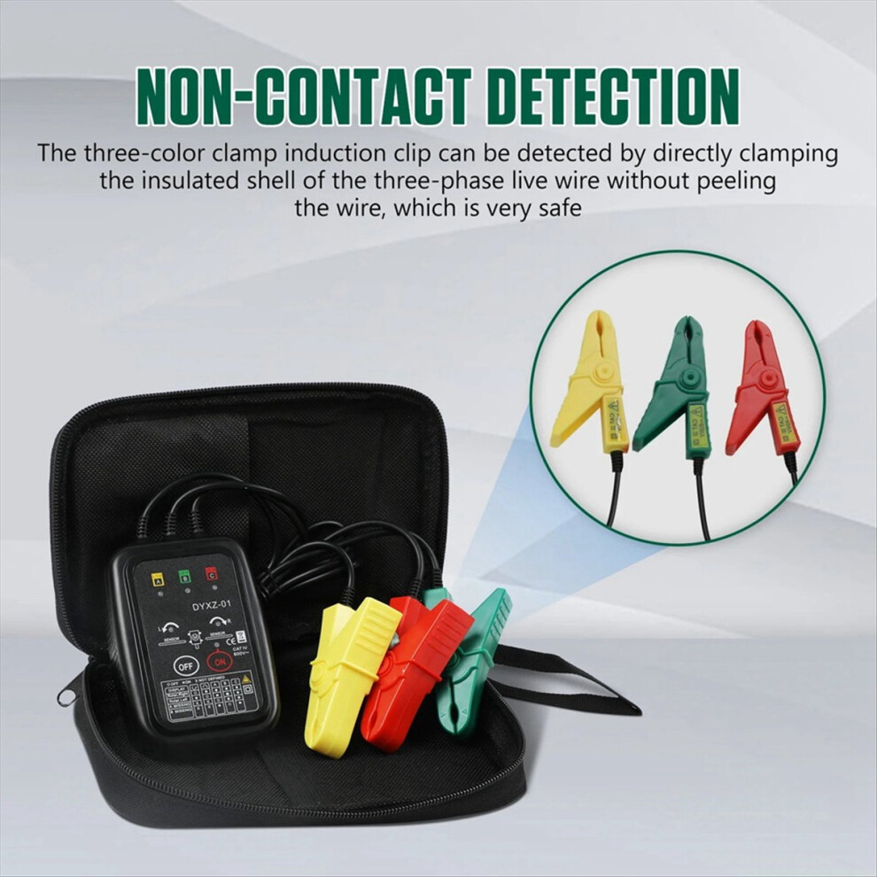 New Dyxz-01 Voltage Indicator Tester/ Non-Contact Phase Sequence Detector Detector Meter Led Display 3 Phase Tester 4851810638480