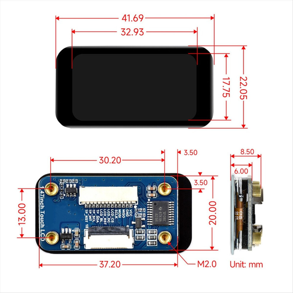For 1.47 Inch Lcd Display Module 172X320 Ips Screen With Expansion Board Spi/I2c Interface Communication 4851810644733