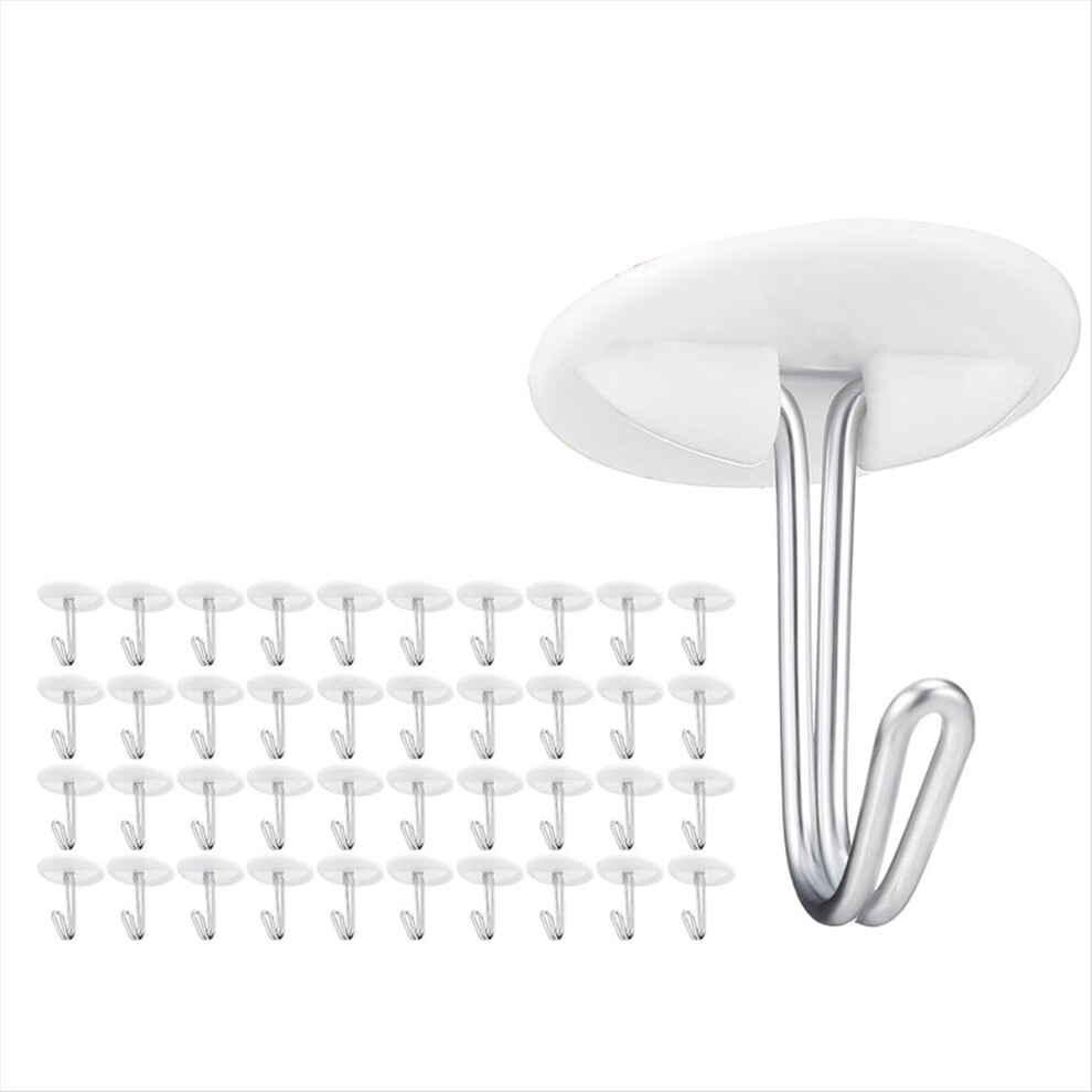 50 Pcs Adhesive Ceiling Hooks For Classroom Hanging Decor White Sticky Plastic No Drill Drop Ceiling Small Hooks 4851810660702
