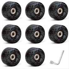 8er-Pack 85A Quad-Rollenrollen 62 x 33 mm mit Kugellagern für Doppelreihen-Rollschuhe, Zubehör für Quad-Rollschuhe, Schwarz