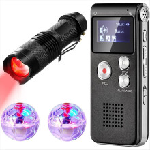 4 Pcs Equipment Kit 1 Light Night Vision Flashlight 1 Voice Recorder 2 LED Light Up Pet Cat Balls Paranormal Equipment