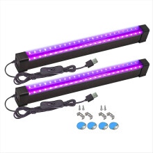 2 Stück USB UV-LED Schwarzlicht T8 Schwarzlichtleiste Fluoreszierende Party Disco Ultraviolet Lampenröhre UV-Streifen