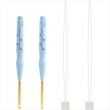 Confezione da 2 strumenti per punzonatura e ricamo regolabili, con infila-ago per cucire a mano, kit di strumenti fatti a mano