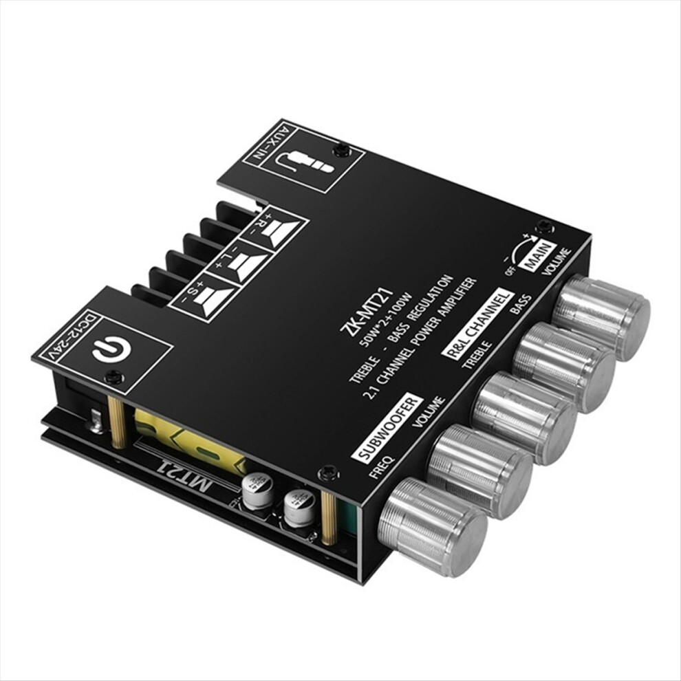 Mt21 2.1 Channel Bluetooth 5.0 Subwoofer Amplifier Board,50Wx2+100W Power Audio Stereo Board Audio Amplifier Board 4851755692028