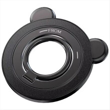Supporto magnetico per telefono, supporto portatile ad anello con rotazione a 360, supporto girevole a 90 per smartphone, nero