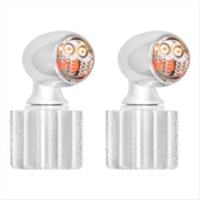 Motorrad-Blinker Mini-Blinker LED-Bremslicht Universal für Touring Softail Dyna Silber