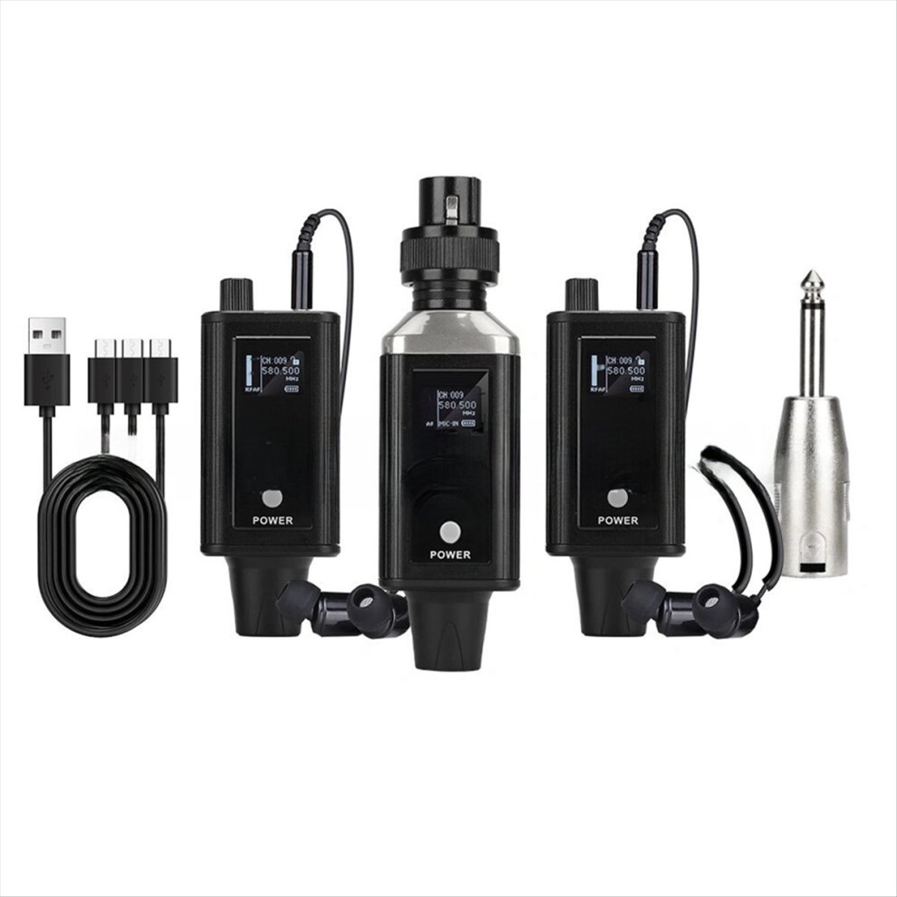 Uhf Stereo Wireless Monitor System With 2 Receivers Portable Real-Time Earphones For Singer Band Rehearsal Performance 4851810684210