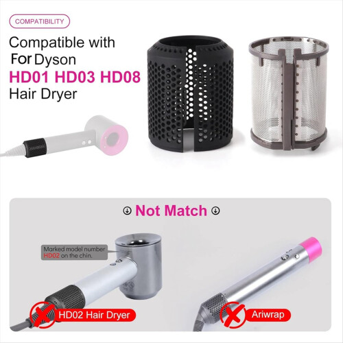 Hair Dryer Inner Filter + Outer Filter Cage Replacement for HD01 HD03 HD08 Models C 1