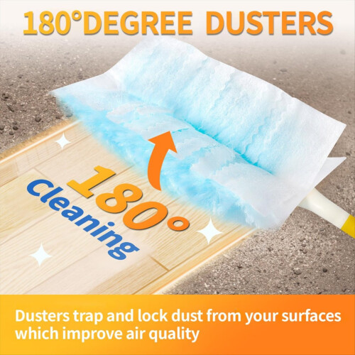 60 Count Electrostatic Duster Refills, Multi- Dusting Refills, Microfibre Dusters for Cleaning, Unscented 1