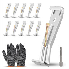 Set van 10 verborgen goothaken met roestvrije schroeven en klemmen voor 5 inch K-type aluminium goten, voor het repareren van doorhangende goten.