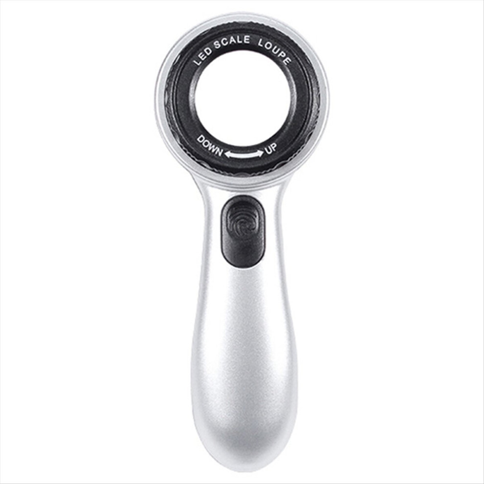 Light Rechargeable 30X Handheld Magnifying Glass With Led S Illuminated Magnifier 4 Modes Scale Jewelry Loupe