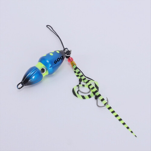 60g Gourd Slider Jig Salzwasser-Jigging-Köder Slow Jig Kopf mit Rock Leuchtköder - Zackenbarsch Weiß 2