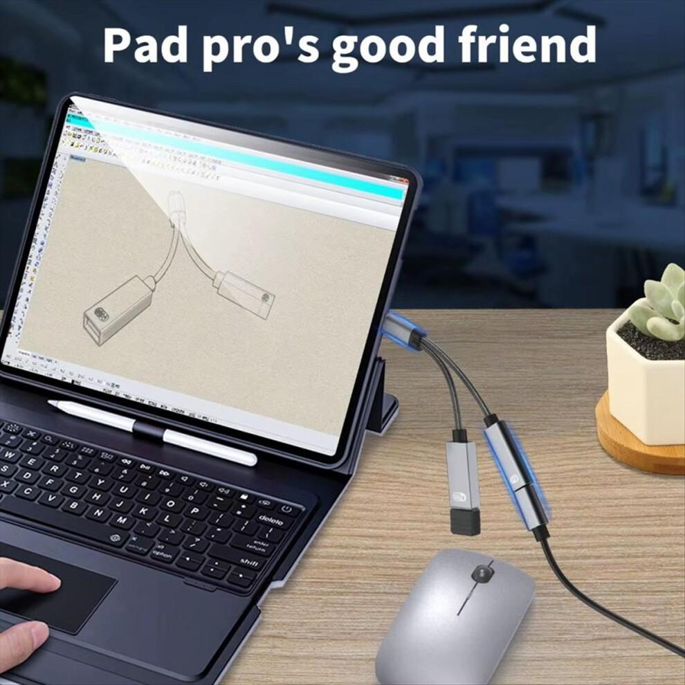 2 In 1 Pd 60W Usb C Otg Charging Adapter Cable Type C To Usb 2.0 Data Converter For Laptop A 4854133842336