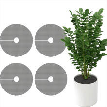 Grille de protection pour pots de fleurs, protège-terre, empêche les chats de creuser, avec piquets, découpable, lot de 4
