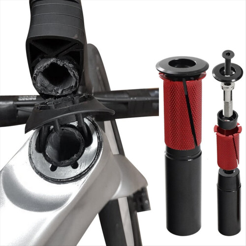 Kit d'extension de jeu de direction pour vélo SL7 avec rondelles, câble interne et bague de compression.