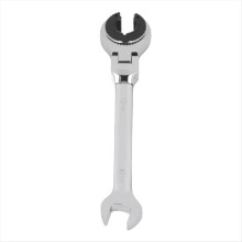 Ratcheting Tubing Brake Line Wrench 12mm 72 Teeth Adjustable Angle Steel Oil Pipe Open Ratchet Wrench Tool