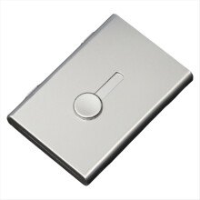1 Stück Visitenkartenetui mit Handdrückfunktion, tragbarer, ultradünner, mattierter Kartenaufbewahrungsbehälter aus Aluminium, Organizer