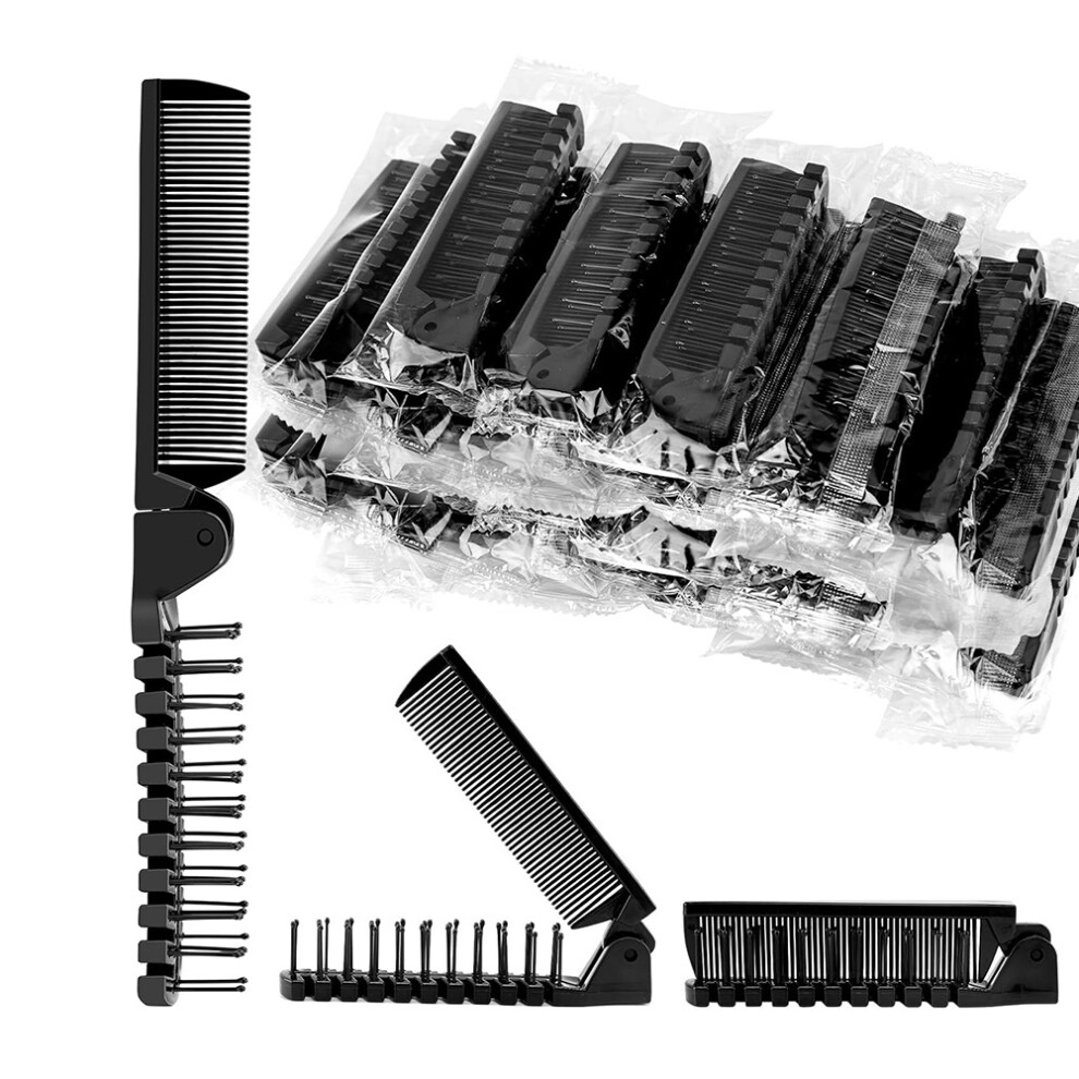 24 Pcs Travel Folding Comb in Bulk, Individually Wrapped Foldable Hair Brush Travel Pocket Mini Hair Comb & Makeup Comb
