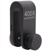Microscope externe électronique HD 400X pour smartphone, avec identification de l'illuminant.