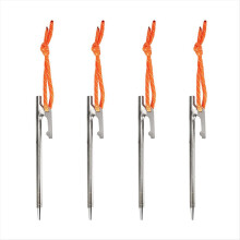 Titanium Alloy Tent Pegs Camping Tent Nail Outdoor Camping Windproof Fixed Nail for Canopy Tent Nail Accessories 24cm