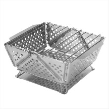Portable Folding BBQ Grill Camping Split Stainless Steel Fire Pit Tent Stove Outdoor Picnic Accessories