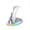 Support de rangement de bureau avec éclairage RGB pour manette, casque, poignée, télécommande et disque - Blanc 1