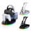 Support de rangement de bureau avec éclairage RGB pour manette, casque, poignée, télécommande et disque - Blanc 3