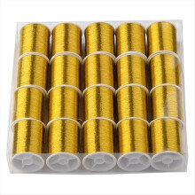 20 rouleaux de fil métallique fin de 1100 m (0,1 mm) à paillettes pour broderie de Noël, en polyester.