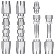 Reparatieset met 2 stuks hydraulische slangkoppelingen en 5 kleine reparatieonderdelen, herbruikbare hydraulische reparatiekoppelingen 1/2 inch