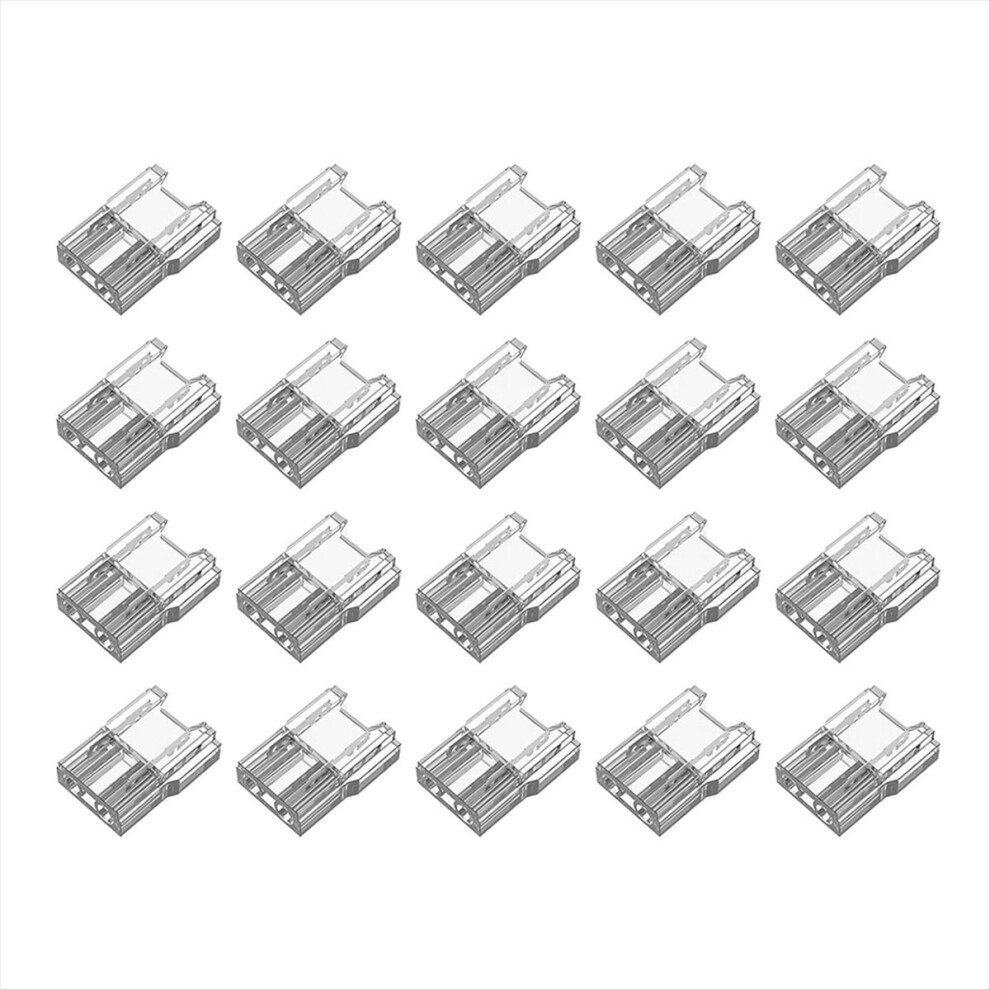 Led Light Strip Connectors 20Pcs 2Pin Strip To Wires Led Tape Light Connectors,Transparent Solderless No Dark Area 8Mm 4851755626771
