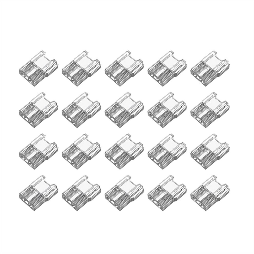 Led Light Strip Connectors 20Pcs 2Pin Strip To Wires Led Tape Light Connectors,Transparent Solderless No Dark Area 10Mm 4851755626764